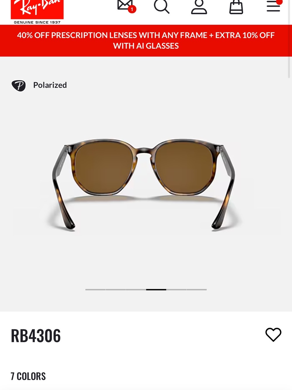 Ray-Bans Brown RB4306 - Picture 5 of 5